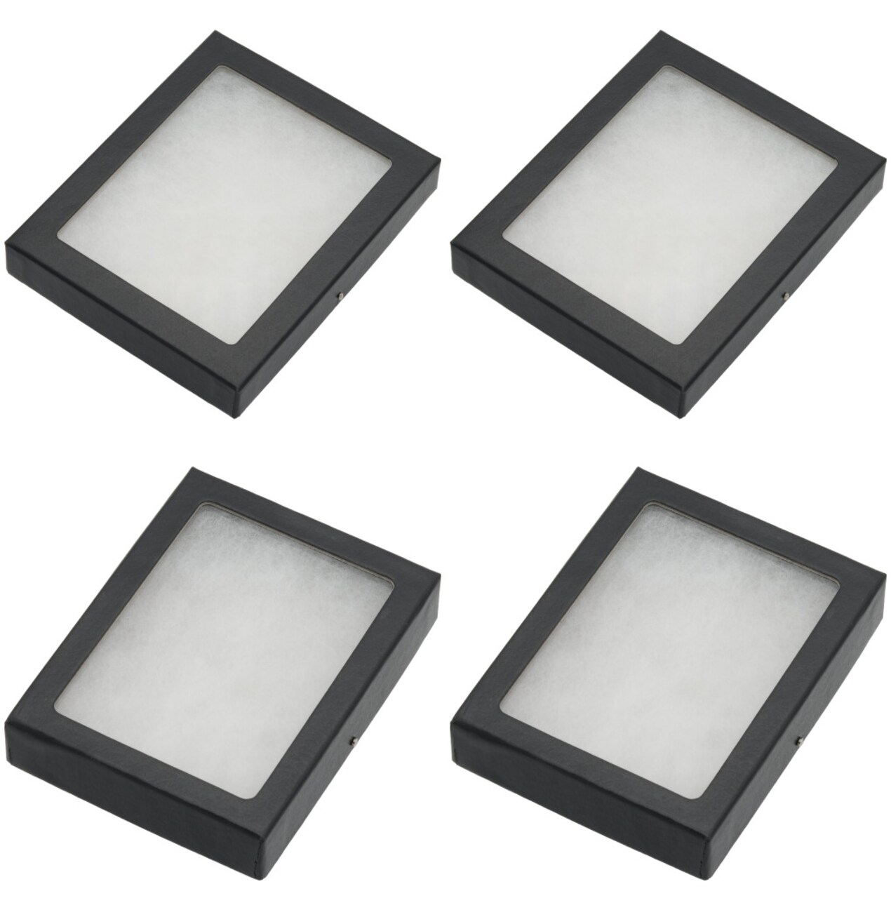 4 Display Cases Mount Frame Case 3/4" Depth w/ Glass Top 2 5x4" & 2 4x3"